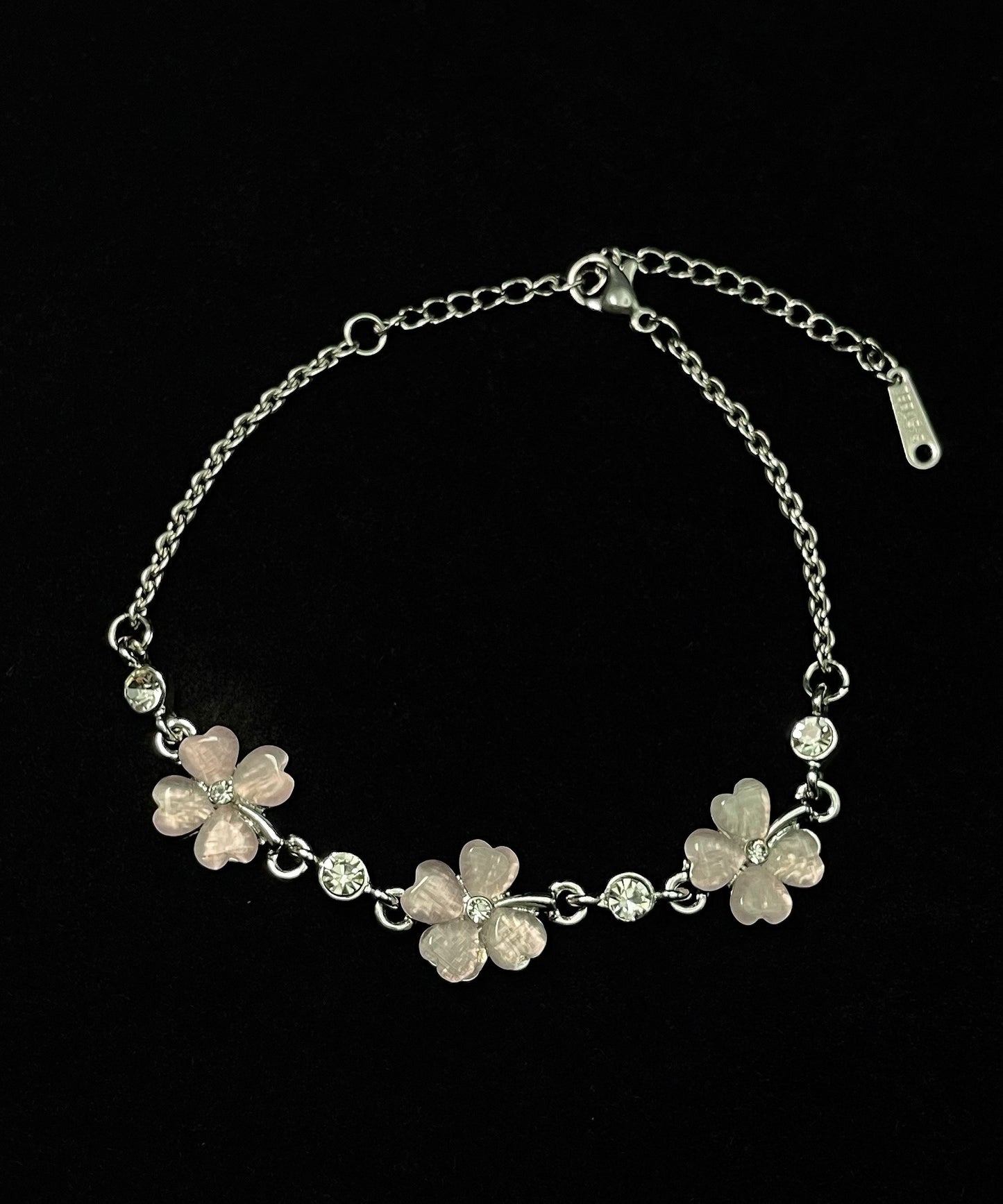 Stylish Green Four Leaf Clover Alloy Adjustable Bracelet