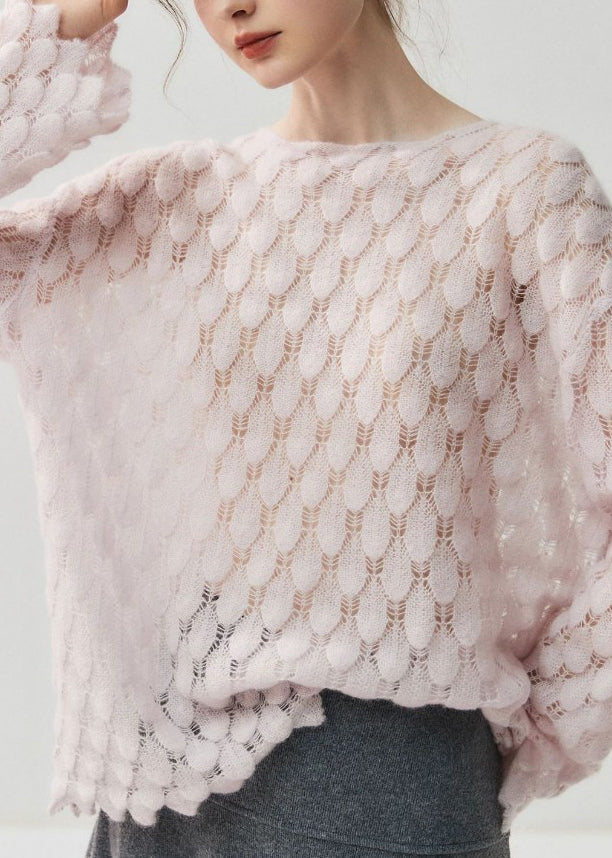 Suéteres de punto de lana lisa, elegantes y acogedores en gris, con mangas acampanadas