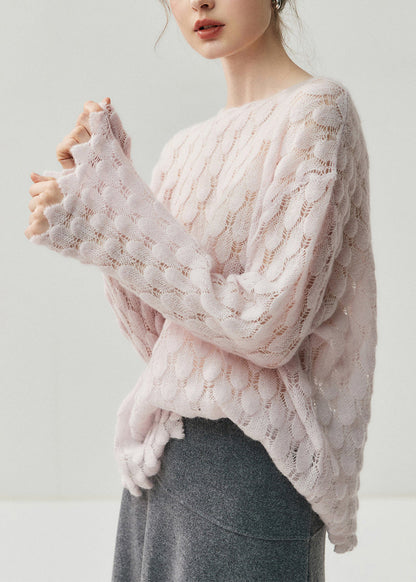 Suéteres de punto de lana lisa, elegantes y acogedores en gris, con mangas acampanadas