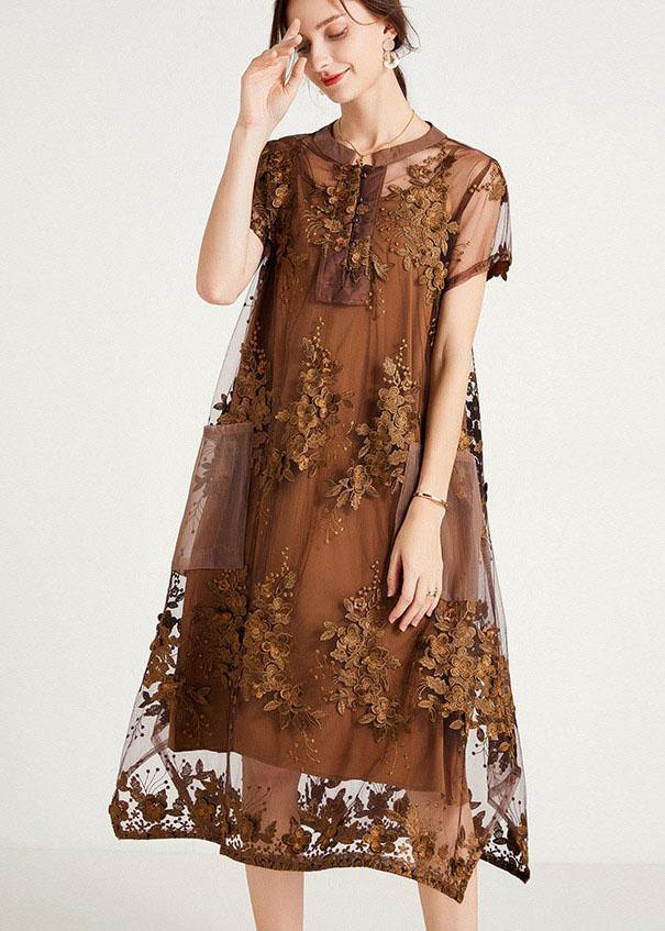 Stylish Khaki Button Pockets Summer Two Pieces Set Short - SooLinen