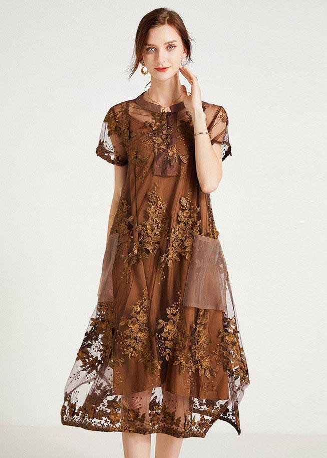 Stylish Khaki Button Pockets Summer Two Pieces Set Short - SooLinen