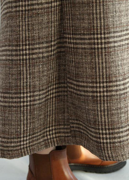 Stylish Khaki Loose Pockets Wide Leg Fall Casual Pants - SooLinen