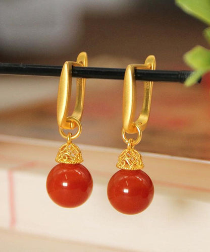 Elegantes pendientes colgantes de turquesa dorada en plata de ley verde claro