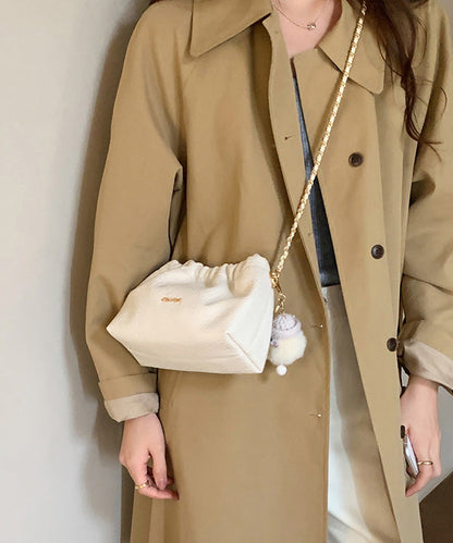 Stylish Milk Tea Color Durable Faux Leather Flap Bag