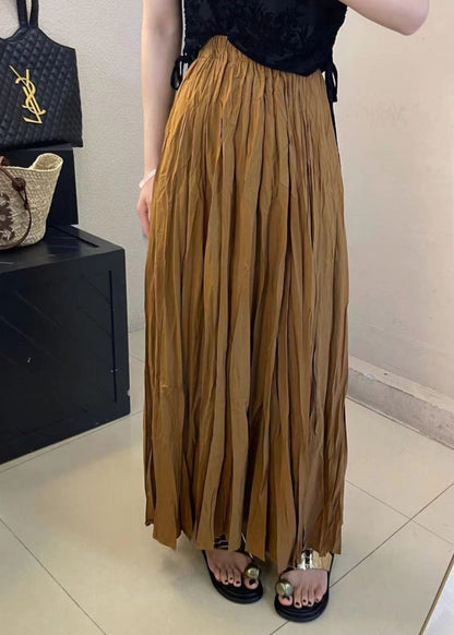 Stylish Mulberry Wrinkled Elastic Waist Cotton Skirt Spring