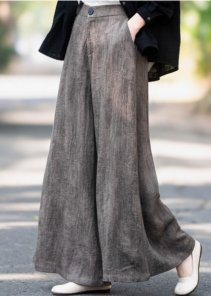 Stylish Oversized Draping Linen Straight Pants Spring