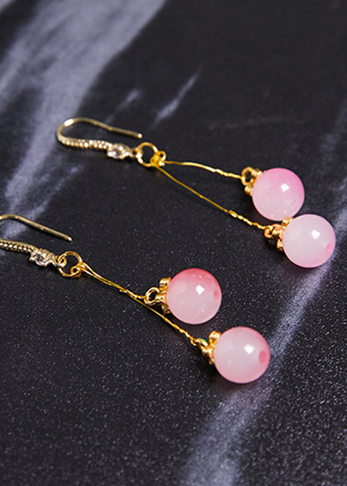 Elegantes pendientes colgantes de acrílico con degradado rosa