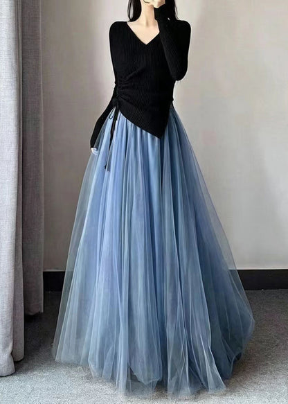 Stylish Purple High Waist Exra Large Hem Tulle Skirt Fall