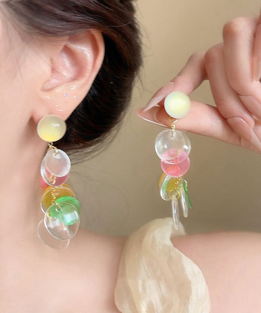 Stylish Rainbow Acrylic Shell Tassel Drop Earrings