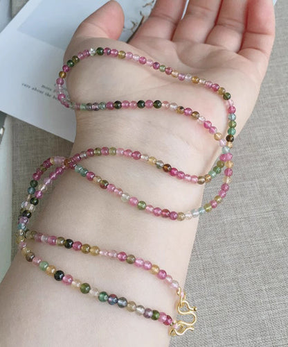 Elegante collar de cuentas graduadas con cuentas de arcoíris