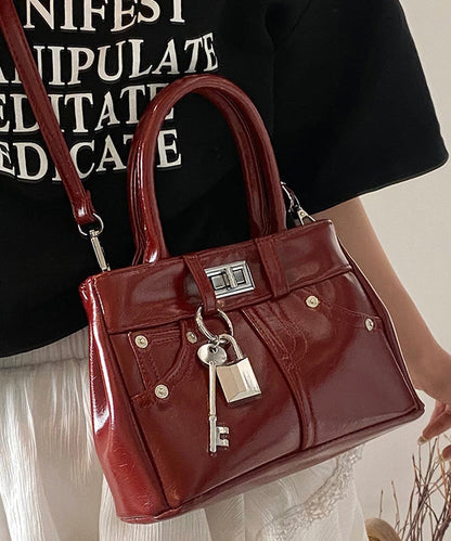 Stylish Red Versatile Faux Leather CrossBody Bag