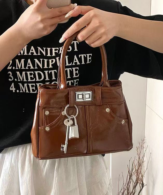 Stylish Red Versatile Faux Leather CrossBody Bag