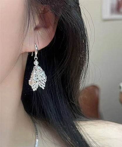 Stylish Silk Metal Zircon Sequins Drop Earrings