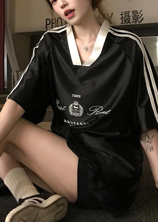 Stylish Silvery V Neck Print Silk Tank Tops Summer