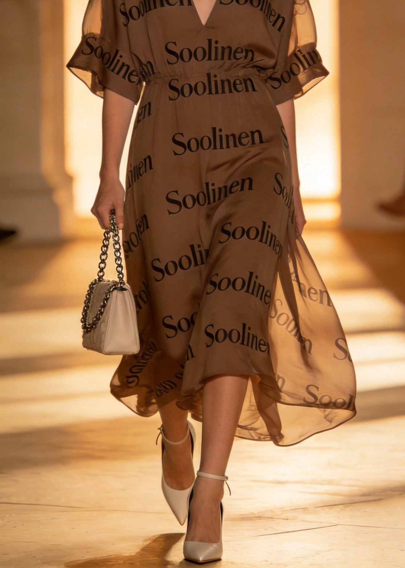 Stylish V Neck Print Chiffon Dress Summer