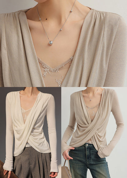 Stylish White Asymmetrical Design Cotton Shirts Summer