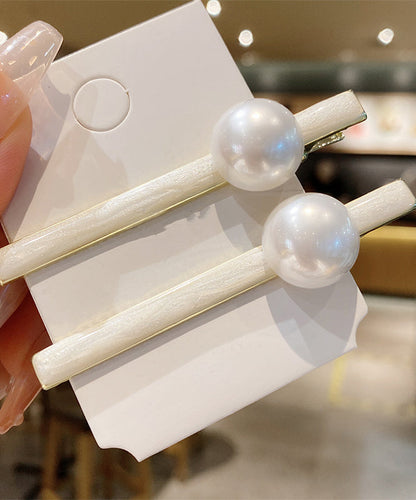 Stylish White Pearl Alloy Pearl Zircon Hairpin
