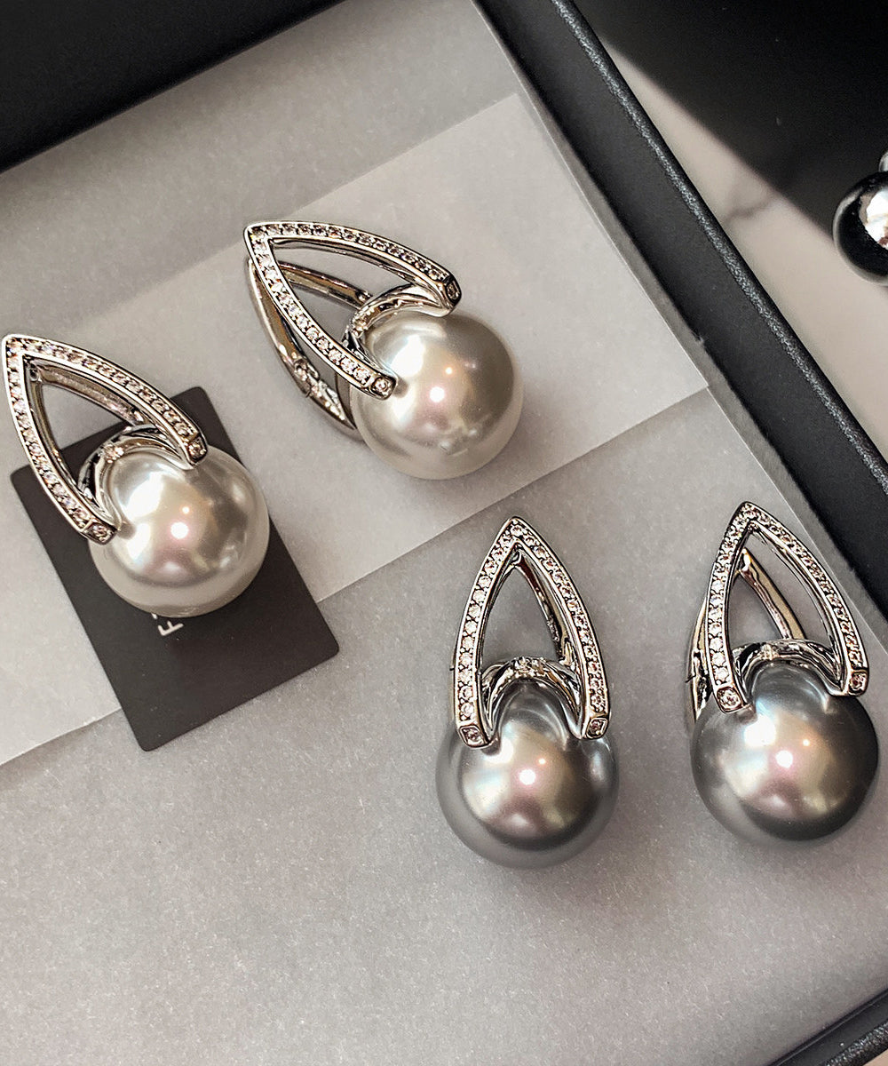 Stylish White Pearl High Quality Zircon Drop Earrings