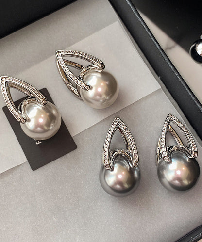Stylish White Pearl High Quality Zircon Drop Earrings