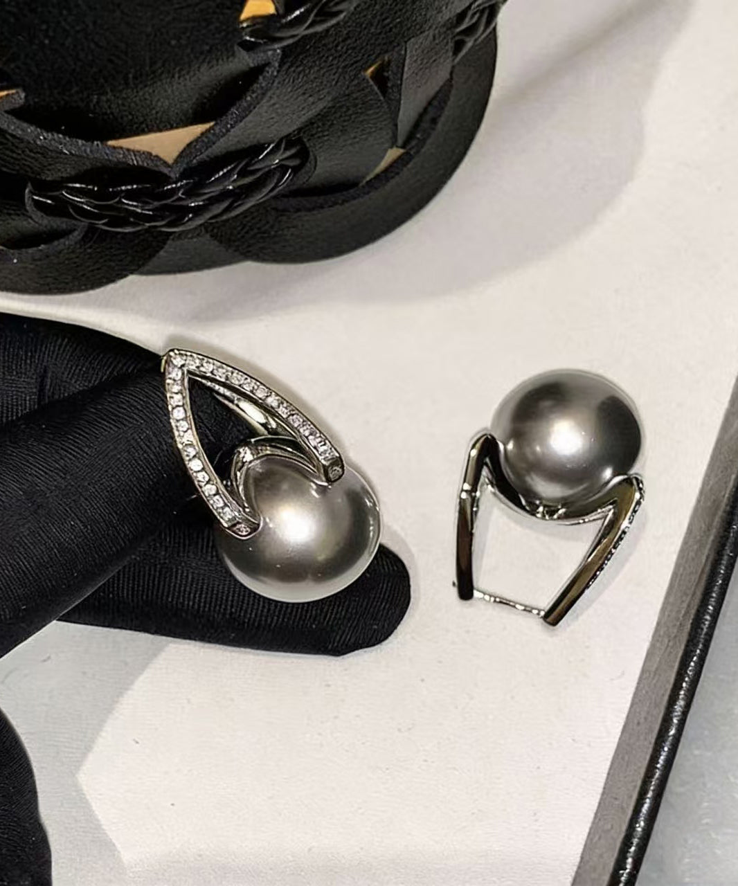 Stylish White Pearl High Quality Zircon Drop Earrings