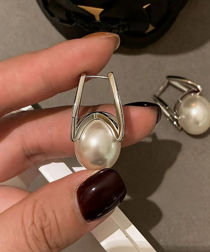 Stylish White Pearl High Quality Zircon Drop Earrings