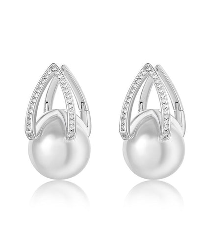 Stylish White Pearl High Quality Zircon Drop Earrings