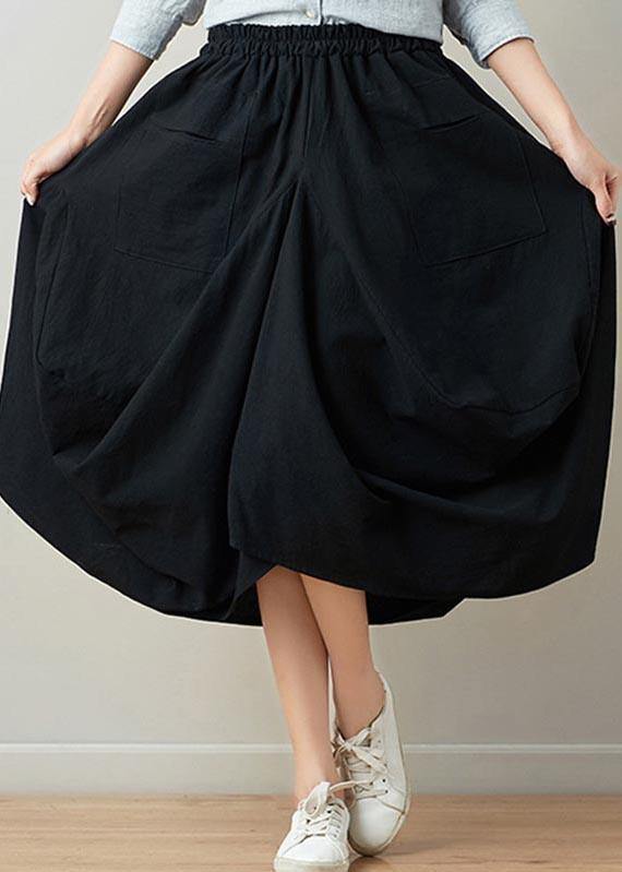 Stylish solid lantern Cotton Linen Skirts Summer - SooLinen