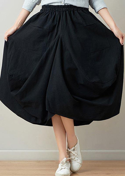 Stylish solid lantern Cotton Linen Skirts Summer - SooLinen