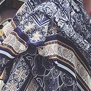 Summer Bikini Swimsuit Outer Blouse Gray Print Beach Vacation Oversized Scarf - SooLinen