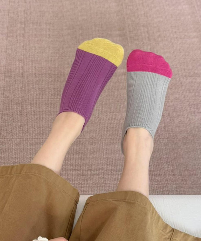 Summer Dopamine Contrasting Breathable Cotton Ankle Socks