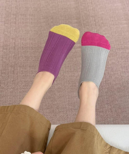 Summer Dopamine Contrasting Breathable Cotton Ankle Socks