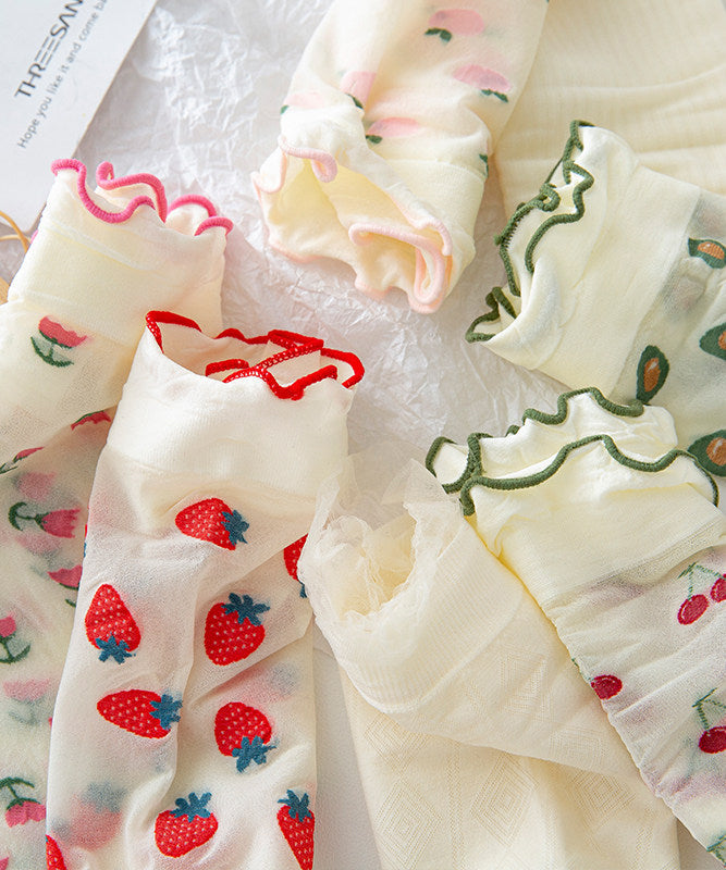 Summer Japanese Cute Style Lace Breathable Mid Calf Socks