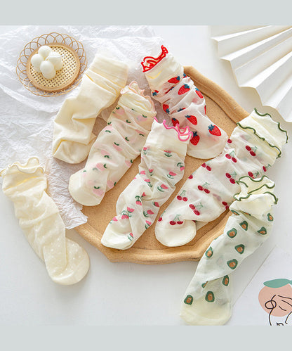 Summer Japanese Cute Style Lace Breathable Mid Calf Socks