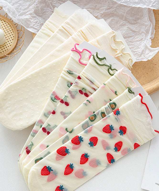 Summer Japanese Cute Style Lace Breathable Mid Calf Socks