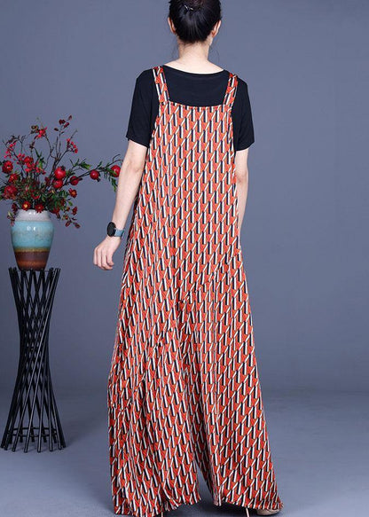 Summer Jumpsuit floral + Milk T-Shirt Two Piece Set - SooLinen