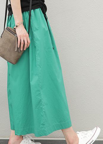 Summer women's new elastic waist fat legs large size black nine-point pants skirt - SooLinen