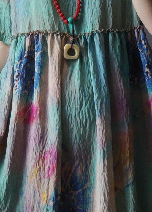 Sunflower Floral Mid Length Dress Summer - SooLinen