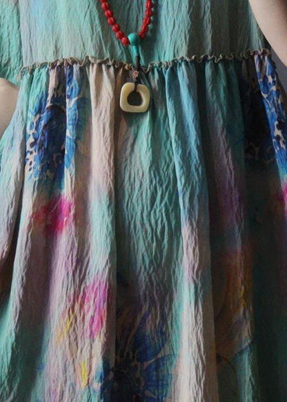 Sunflower Floral Mid Length Dress Summer - SooLinen