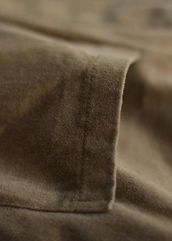 Thick Chocolate Outwear Stand Collar Zippered Outwear - SooLinen