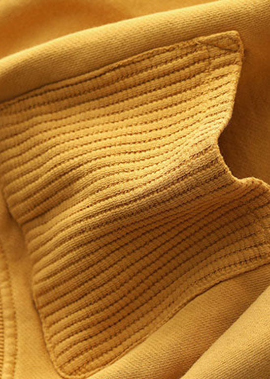 2022 Gelb V-Ausschnitt Taschen Mäntel Langarm