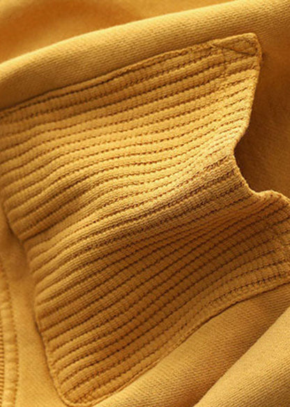 2022 Gelb V-Ausschnitt Taschen Mäntel Langarm