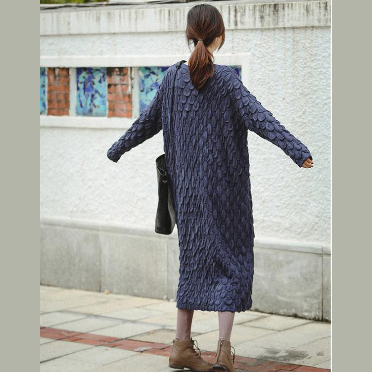 Feine schwarze und blaue lose dicke Pulloverkleider für Frauen