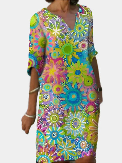 Colorful Dress with Floral Pattern