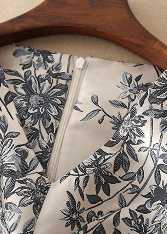 Unique – Ärmelloses Kleid mit Reißverschluss und Print in Apricot