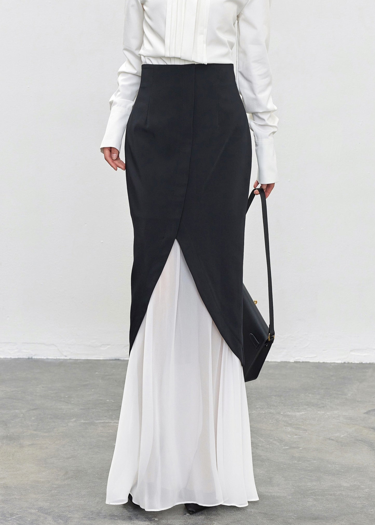 Unique Black High Waist Tulle Patchwork Skirts Summer