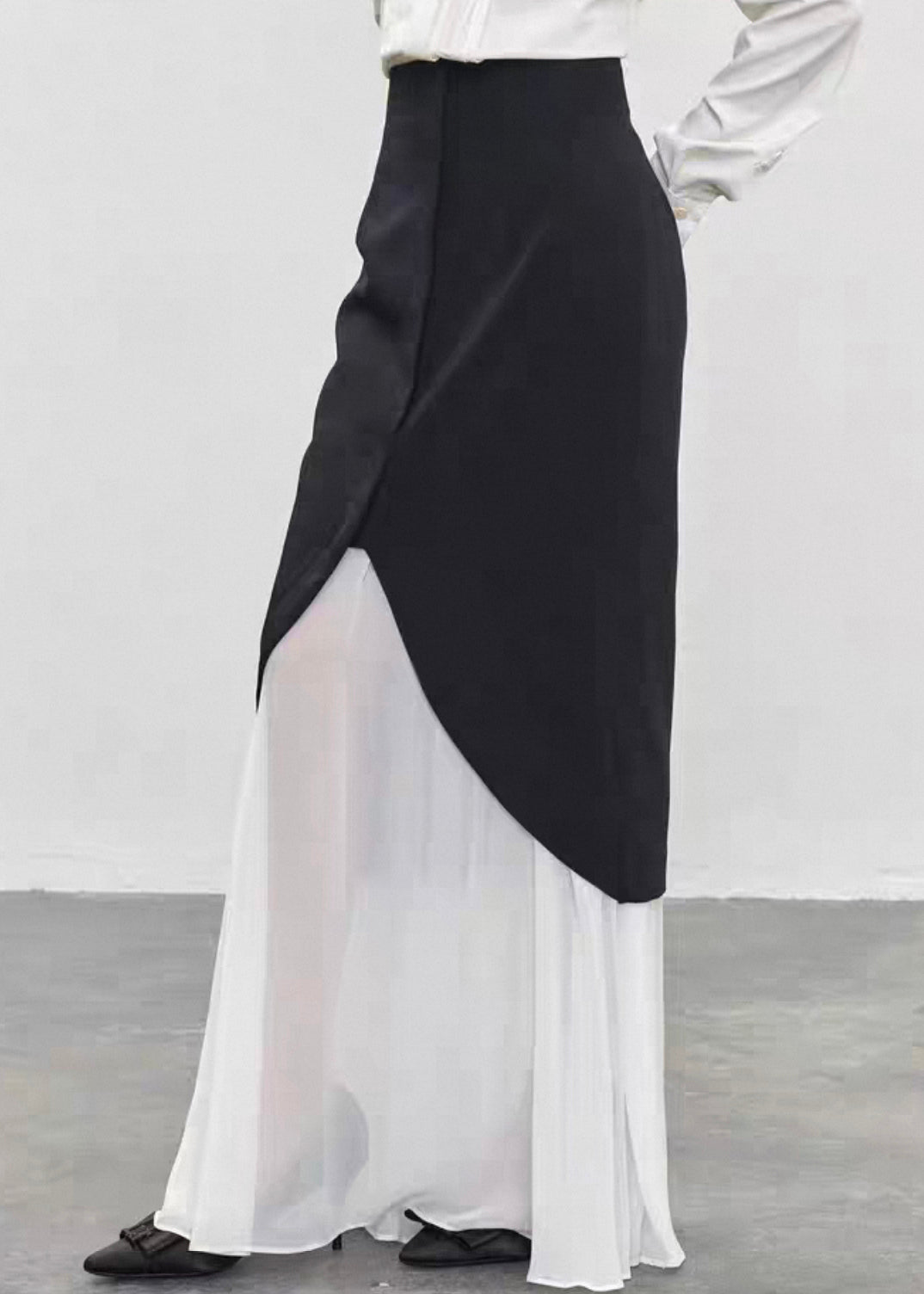 Unique Black High Waist Tulle Patchwork Skirts Summer