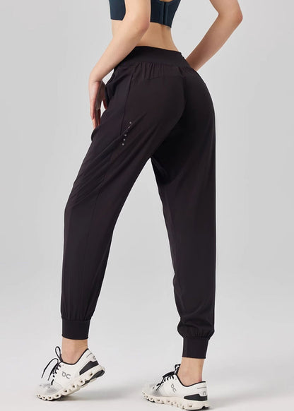 Unique Black High Waist Yoga Beam Pants