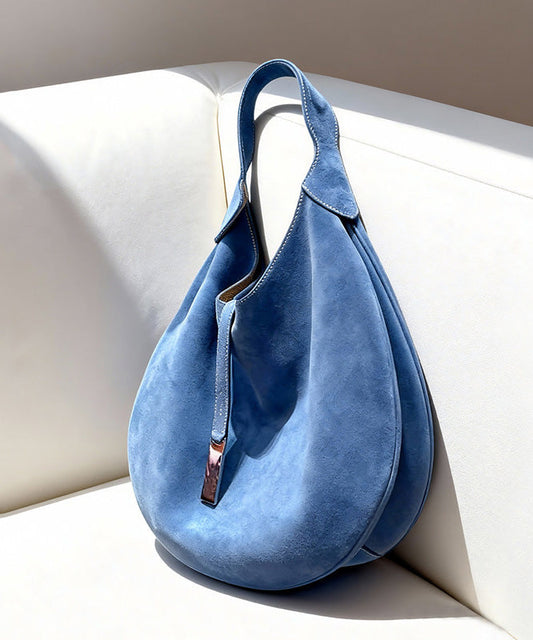 Unique Blue Large Capacity Suede Shoulder Bag
