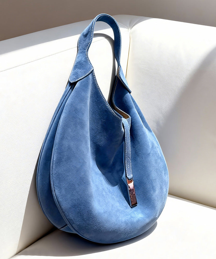 Unique Blue Large Capacity Suede Shoulder Bag