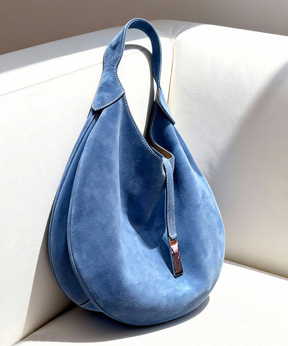 Unique Blue Large Capacity Suede Shoulder Bag